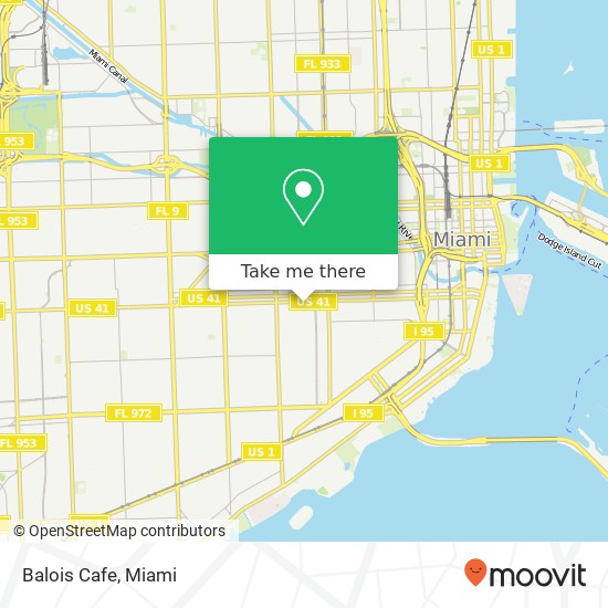 Mapa de Balois Cafe, 1380 SW 8th St Miami, FL 33135