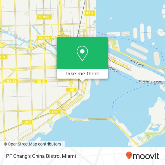 Mapa de PF Chang's China Bistro, 901 S Miami Ave Miami, FL 33130