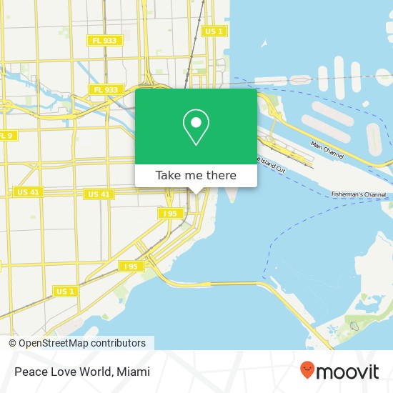 Mapa de Peace Love World, 900 S Miami Ave Miami, FL 33130