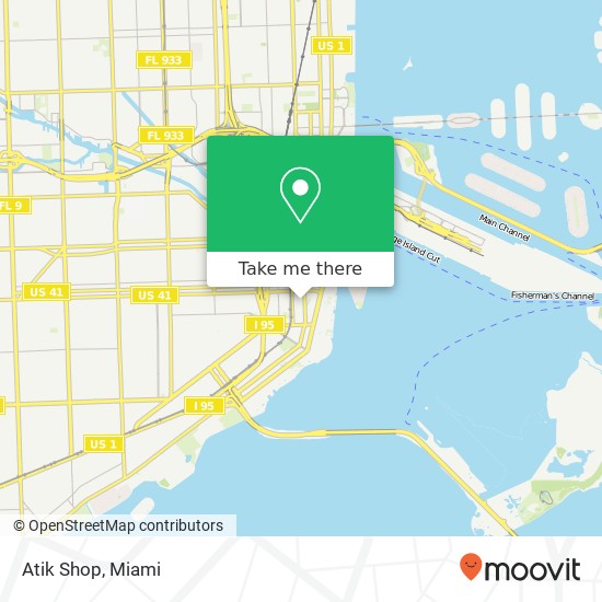 Mapa de Atik Shop, Miami, FL 33130