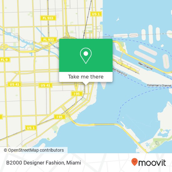 Mapa de B2000 Designer Fashion, 900 S Miami Ave Miami, FL 33130