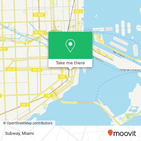 Mapa de Subway, 900 S Miami Ave Miami, FL 33130