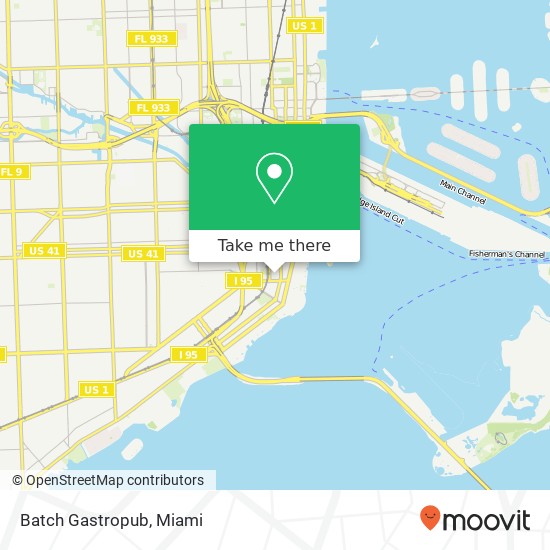 Mapa de Batch Gastropub, 30 SW 12th St Miami, FL 33130