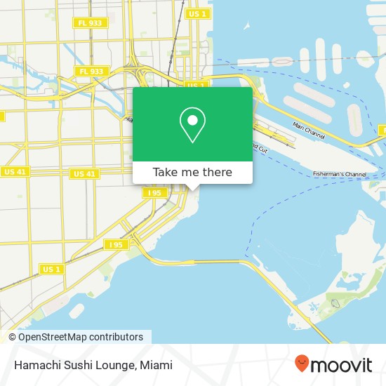 Mapa de Hamachi Sushi Lounge, 1200 Brickell Bay Dr Miami, FL 33131