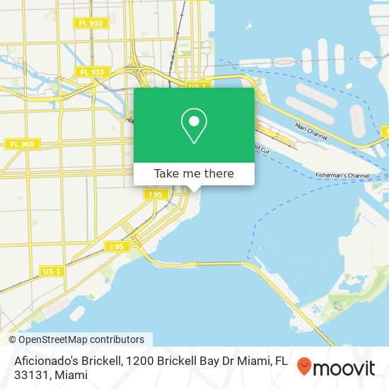 Mapa de Aficionado's Brickell, 1200 Brickell Bay Dr Miami, FL 33131