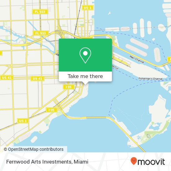 Mapa de Fernwood Arts Investments, 1111 Brickell Ave Miami, FL 33131