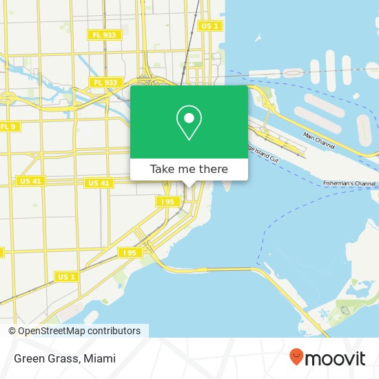 Mapa de Green Grass, 54 SW 10th St Miami, FL 33130