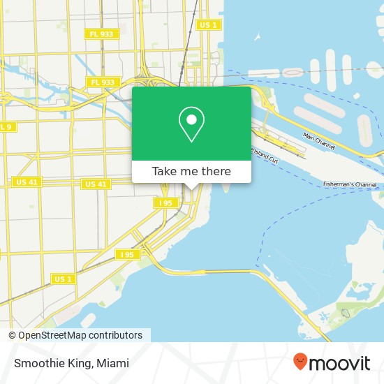 Mapa de Smoothie King, 1010 S Miami Ave Miami, FL 33130