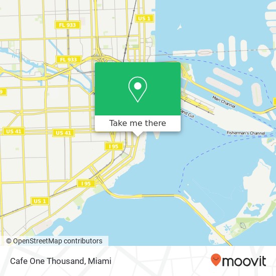 Mapa de Cafe One Thousand, 1000 Brickell Ave Miami, FL 33131