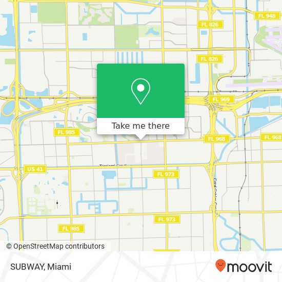 Mapa de SUBWAY, 9191 W Flagler St Miami, FL 33174