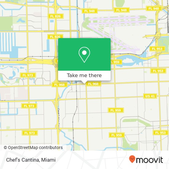 Mapa de Chef's Cantina, 6744 W Flagler St Miami, FL 33144