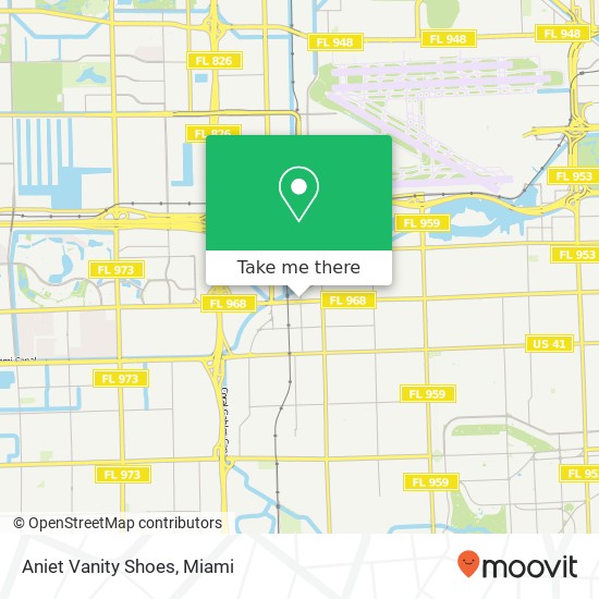 Mapa de Aniet Vanity Shoes, 6905 W Flagler St Miami, FL 33144