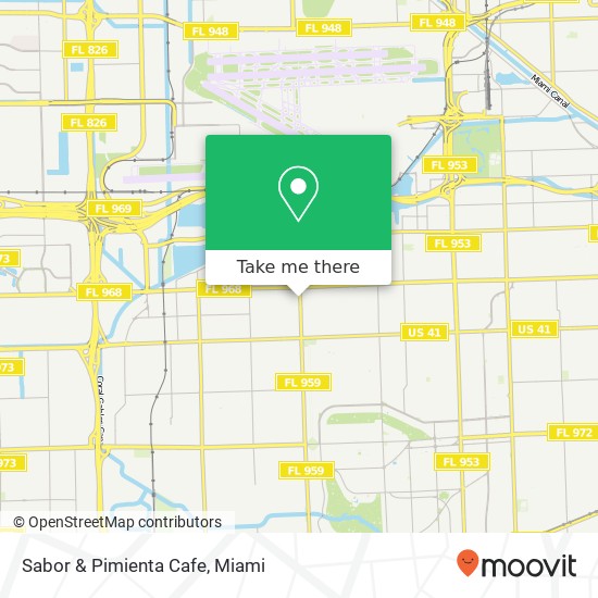 Mapa de Sabor & Pimienta Cafe, 202 SW 57th Ave Miami, FL 33144