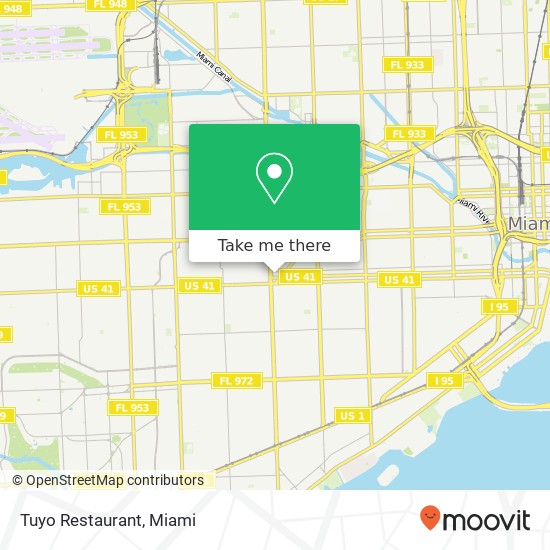 Mapa de Tuyo Restaurant, 627 SW 27th Ave Miami, FL 33135