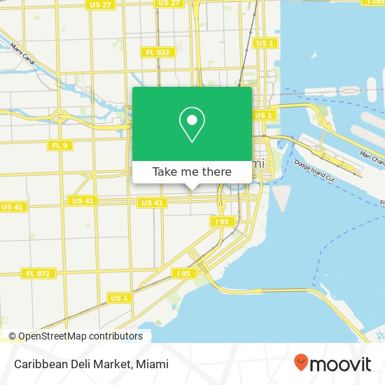 Mapa de Caribbean Deli Market, 729 SW 6th St Miami, FL 33130