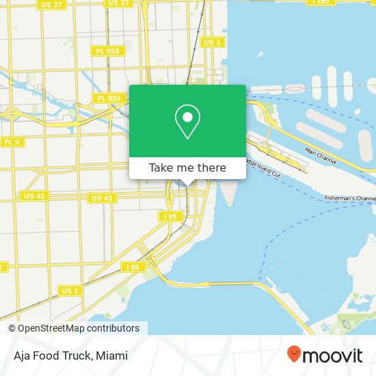 Mapa de Aja Food Truck, 600 SW 1st Ave Miami, FL 33130