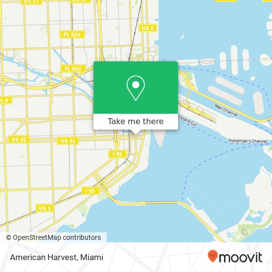 Mapa de American Harvest, 701 S Miami Ave Miami, FL 33130