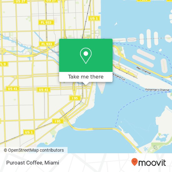 Mapa de Puroast Coffee, 632 S Miami Ave Miami, FL 33130