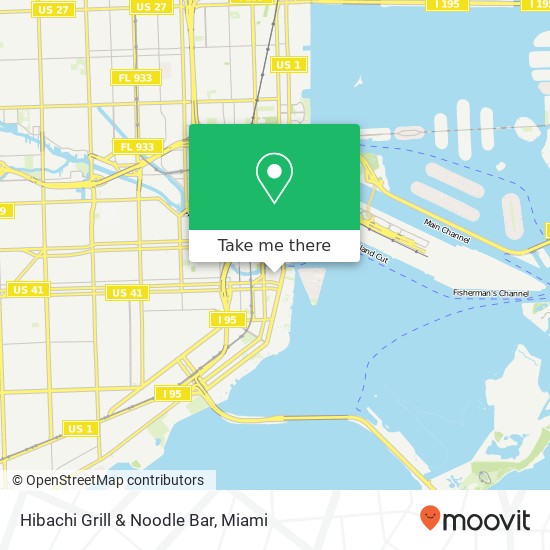 Mapa de Hibachi Grill & Noodle Bar, 35 SE 6th St Miami, FL 33131