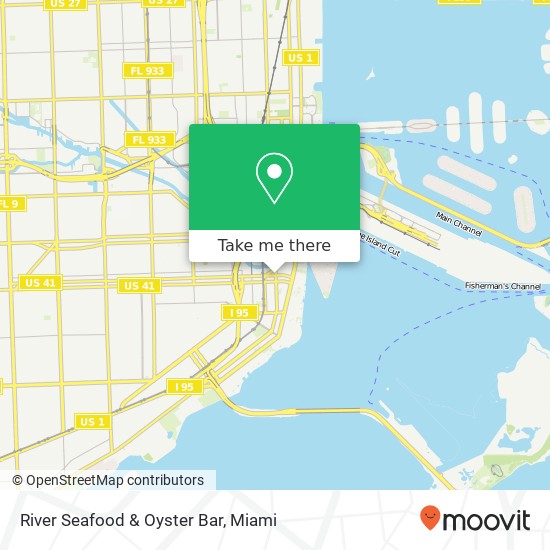 Mapa de River Seafood & Oyster Bar, 650 S Miami Ave Miami, FL 33130