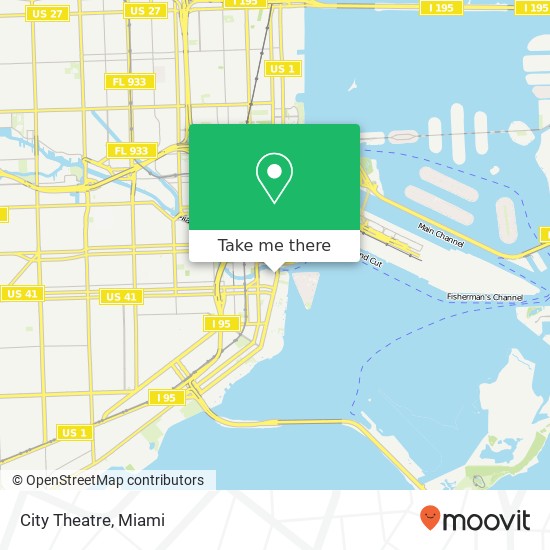 Mapa de City Theatre, 444 Brickell Ave Miami, FL 33131