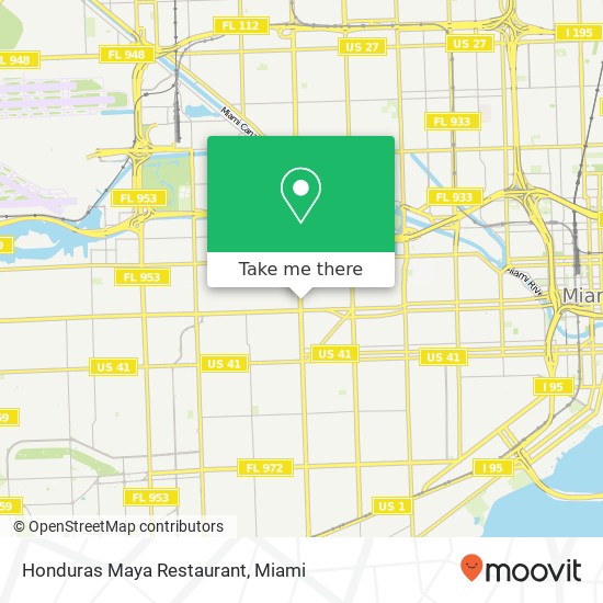 Mapa de Honduras Maya Restaurant, 69 NW 27th Ave Miami, FL 33125
