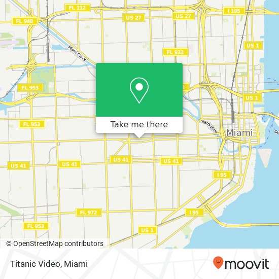 Mapa de Titanic Video, 1930 W Flagler St Miami, FL 33135
