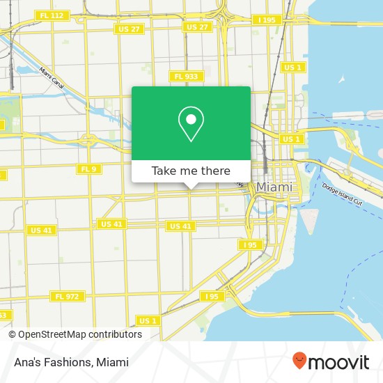 Mapa de Ana's Fashions, 1150 W Flagler St Miami, FL 33130