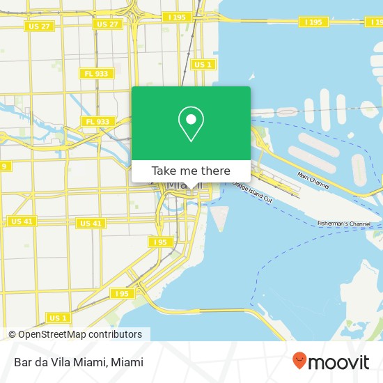 Mapa de Bar da Vila Miami, 152 SE 1st Ave Miami, FL 33131