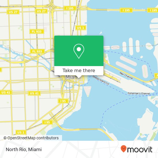 Mapa de North Rio, 211 SE 1st St Miami, FL 33131