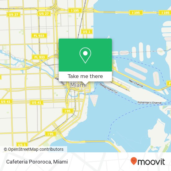 Mapa de Cafeteria Pororoca, 243 E Flagler St Miami, FL 33131