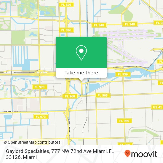 Mapa de Gaylord Specialties, 777 NW 72nd Ave Miami, FL 33126