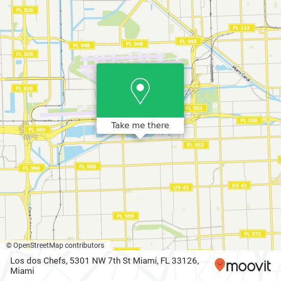 Mapa de Los dos Chefs, 5301 NW 7th St Miami, FL 33126