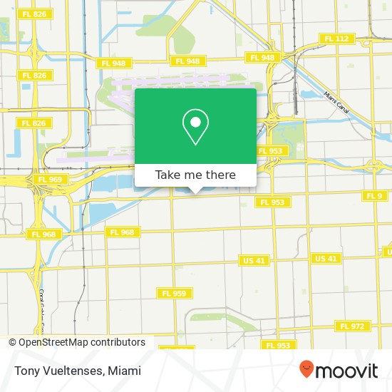 Mapa de Tony Vueltenses, 5301 NW 7th St Miami, FL 33126