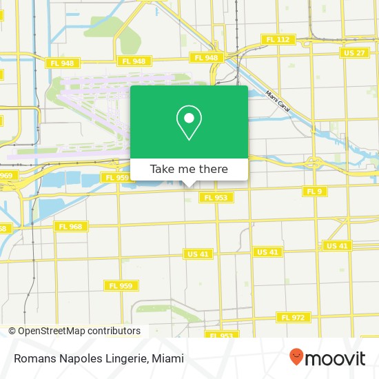 Mapa de Romans Napoles Lingerie, 4587 NW 7th St Miami, FL 33126