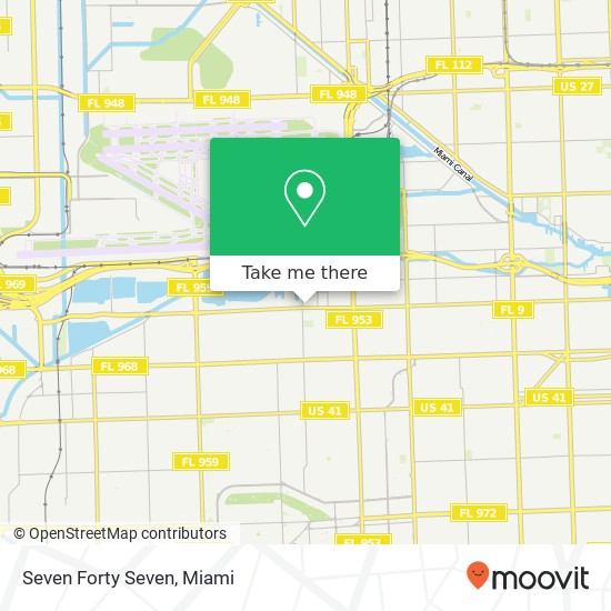 Mapa de Seven Forty Seven, 4675 NW 7th St Miami, FL 33126