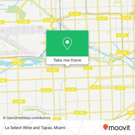 Mapa de Le Select Wine and Tapas, 3604 NW 7th St Miami, FL 33125