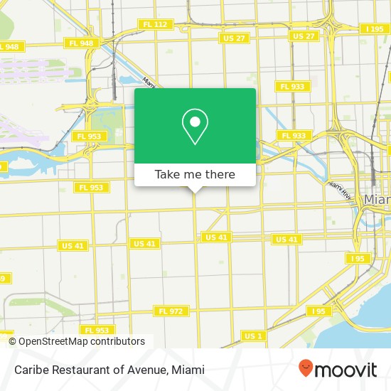 Mapa de Caribe Restaurant of Avenue, 285 NW 27th Ave Miami, FL 33125