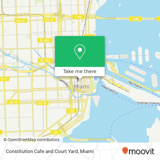 Mapa de Constitution Cafe and Court Yard, 400 N Miami Ave Miami, FL 33128