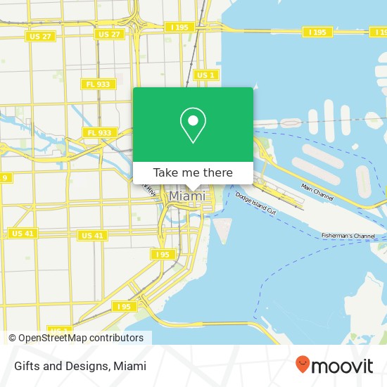 Mapa de Gifts and Designs, 40 NE 1st Ave Miami, FL 33132