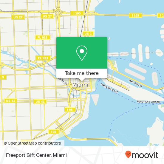 Mapa de Freeport Gift Center, 68 NE 2nd St Miami, FL 33132