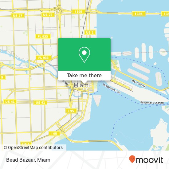 Mapa de Bead Bazaar, 34 NE 1st Ave Miami, FL 33132