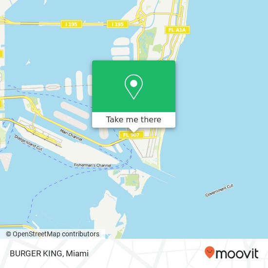 Mapa de BURGER KING, 1100 6th St Miami Beach, FL 33139