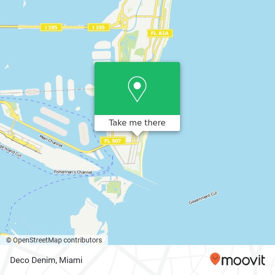 Mapa de Deco Denim, 645 Collins Ave Miami Beach, FL 33139