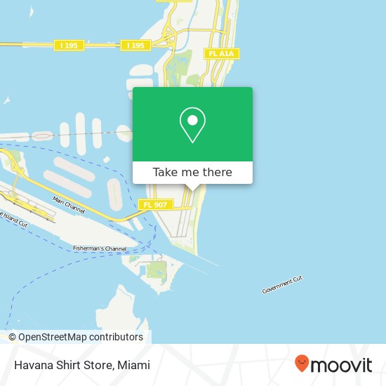 Mapa de Havana Shirt Store, 760 Ocean Dr Miami Beach, FL 33139