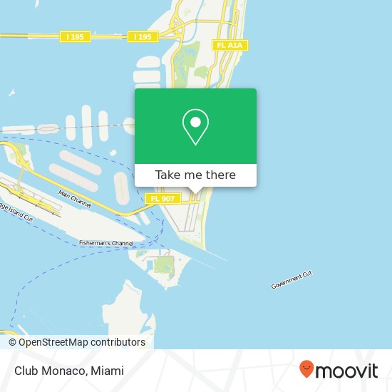 Mapa de Club Monaco, 624 Collins Ave Miami Beach, FL 33139