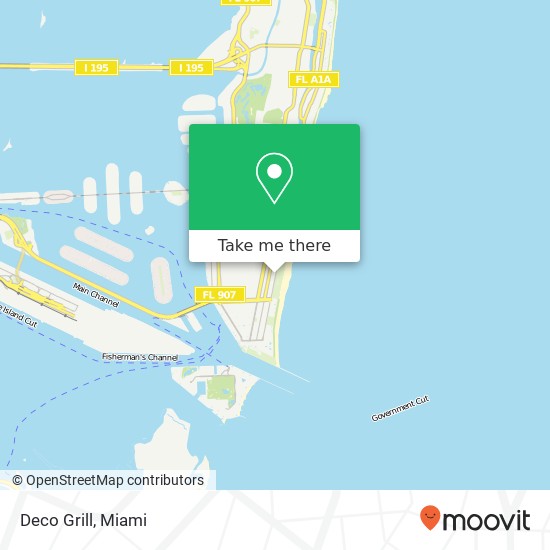 Mapa de Deco Grill, 834 Ocean Dr Miami Beach, FL 33139