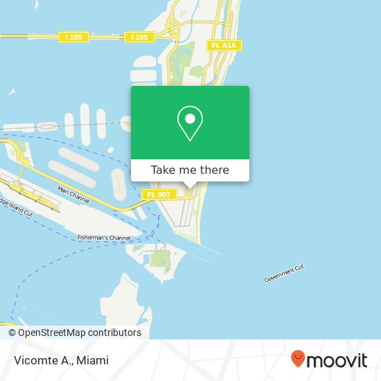 Mapa de Vicomte A., 638 Collins Ave Miami Beach, FL 33139