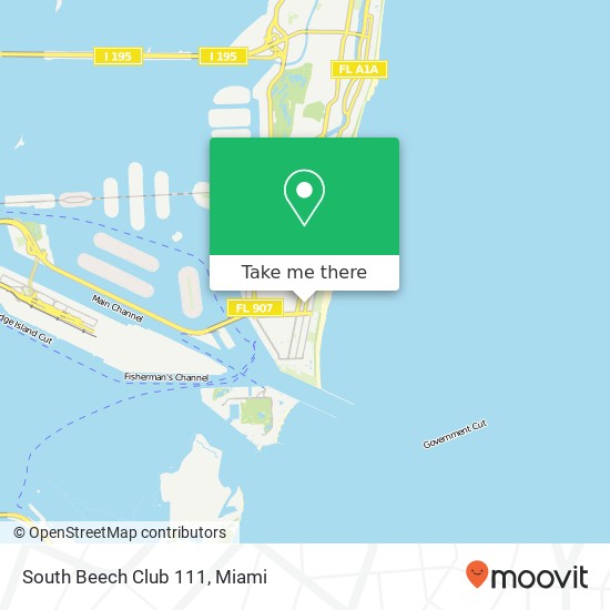 Mapa de South Beech Club 111, 610 Collins Ave Miami Beach, FL 33139