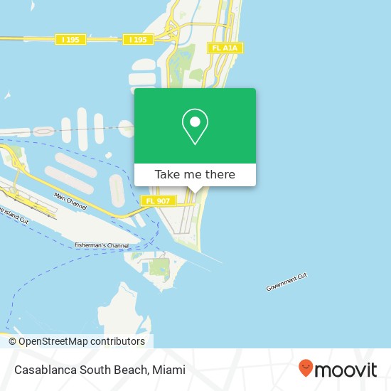 Mapa de Casablanca South Beach, 650 Ocean Dr Miami Beach, FL 33139